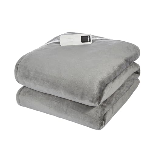 Dimplex DXHTG Super Cosy Washable Heated Throw with Fast Heat Up, Auto Shut-Off, 9 Heat Settings, 9 Hour Timer, Extra Soft - Grey